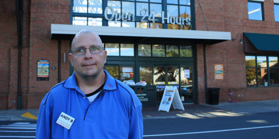 Andy Bruce, a bagger at the Old Jetton Road store, will move to the Antiquity location