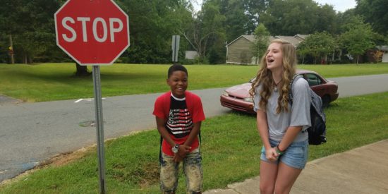 Bailey Middle 8th graders Malik White, Gracie Robinette