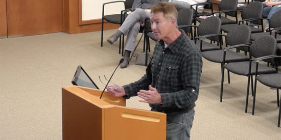 Dave Gilroy comments at a Town Board meeting in 2020