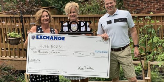 Pictured from left, NM Exchange President Lisa Turley; Debbie O'Handley, executive director Of Hope House Foundation; and  Arthur Packard, North Meck Exchange representative. Photo provided by Lisa Turley