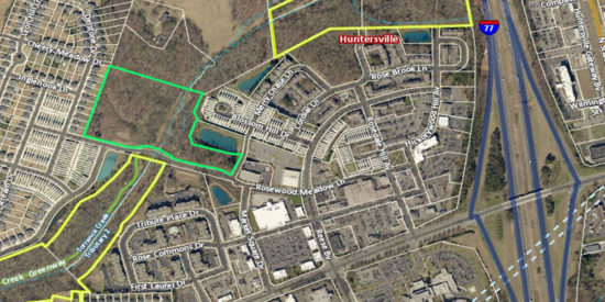 Ranson/Rosedale park lands $150,000 grant Park Site is outlined in green/Town of Huntersville