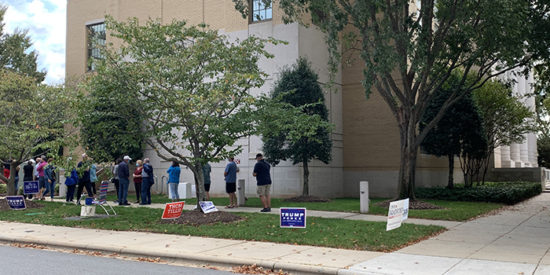 Early voters at Cornelius Town Hall 