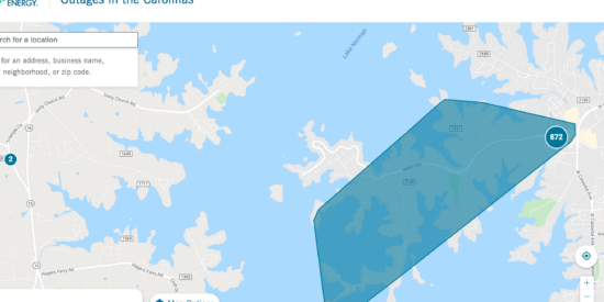 Power out in shaded area