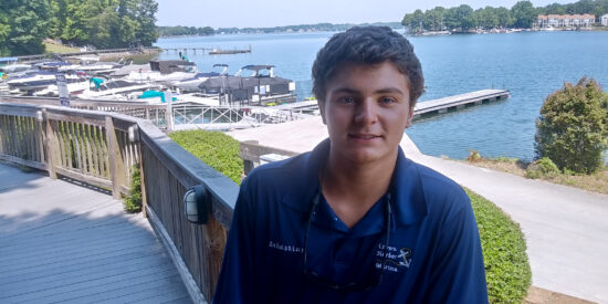 Sebastian Mesanza helps with boat rentals at Crown Harbor Marina / Photo by Dave Yochum