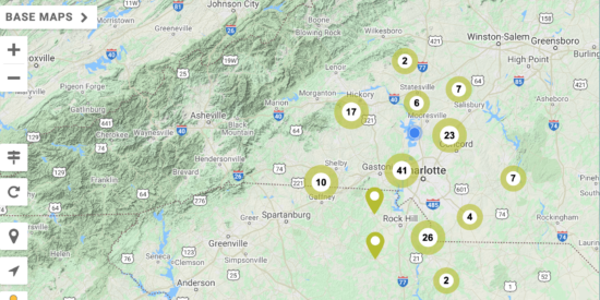 Carolina Thread Trail map