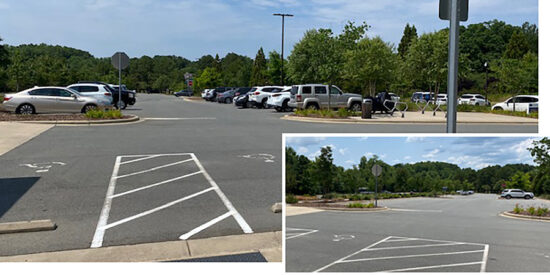 Park and Ride lot in 2022 and 2021 (inset)