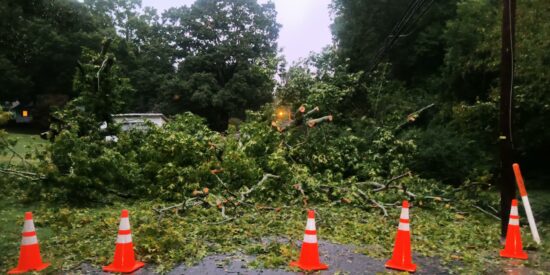 Church Street blocked near Pine