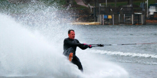 Barefoot skiing at the Lake Norman Marina 