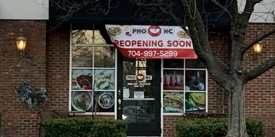 Pho NC will re-open Wednesday, March 8. The restaurant will be open for lunch and dinner.