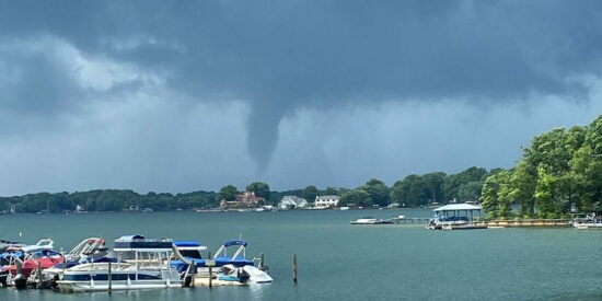 Funnel cloud seen from Mariners Villas at the western end of W Catawba | Photo: Jake DiPietro