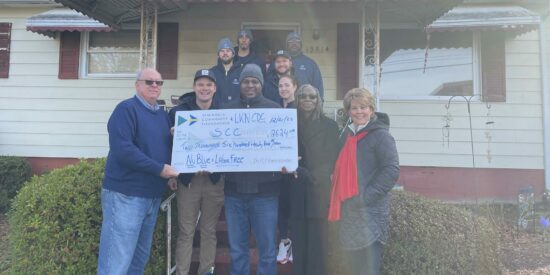 New HVAC in time for Christmas: NuBlue Plumbing, Peninsula Community Foundation and LKN Community Development with Cheryl Knox 