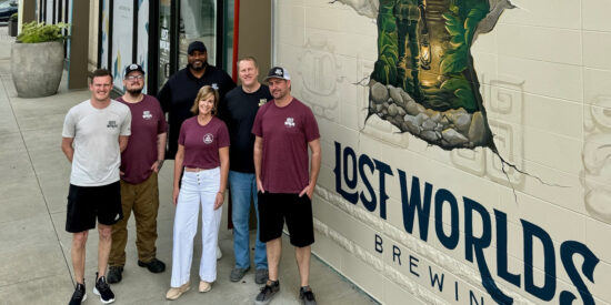 Leadership team at Lost Worlds Brewing (left to right) Harrison Holder, Will Warren, Jared Steele, Dave Hamme, Chase Craig and Sherri Johnson. / Lost Worlds photo