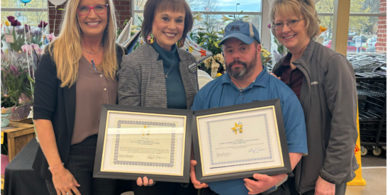 Justin Teague with April Ledford, Kathryn Sowers and Sherri Morgan 
