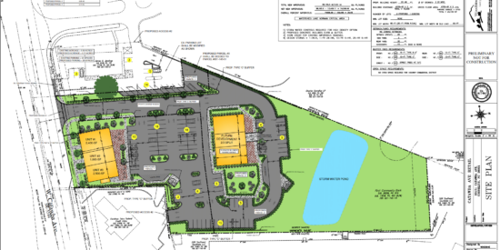 Site plan for commercial project on W. Catawba