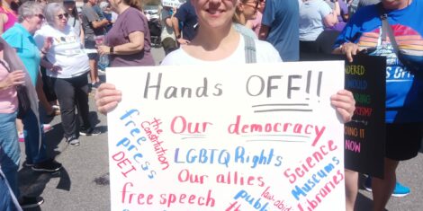 Christina Welch of Cornelius attended the march April 6